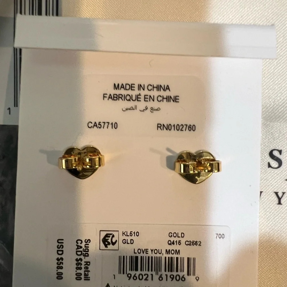 Kate Spade Gold-Tone 'Mom' Stud Earrings
